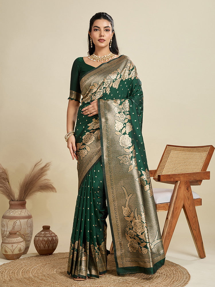 Kanjivaram Silk Designer Saree – Green
