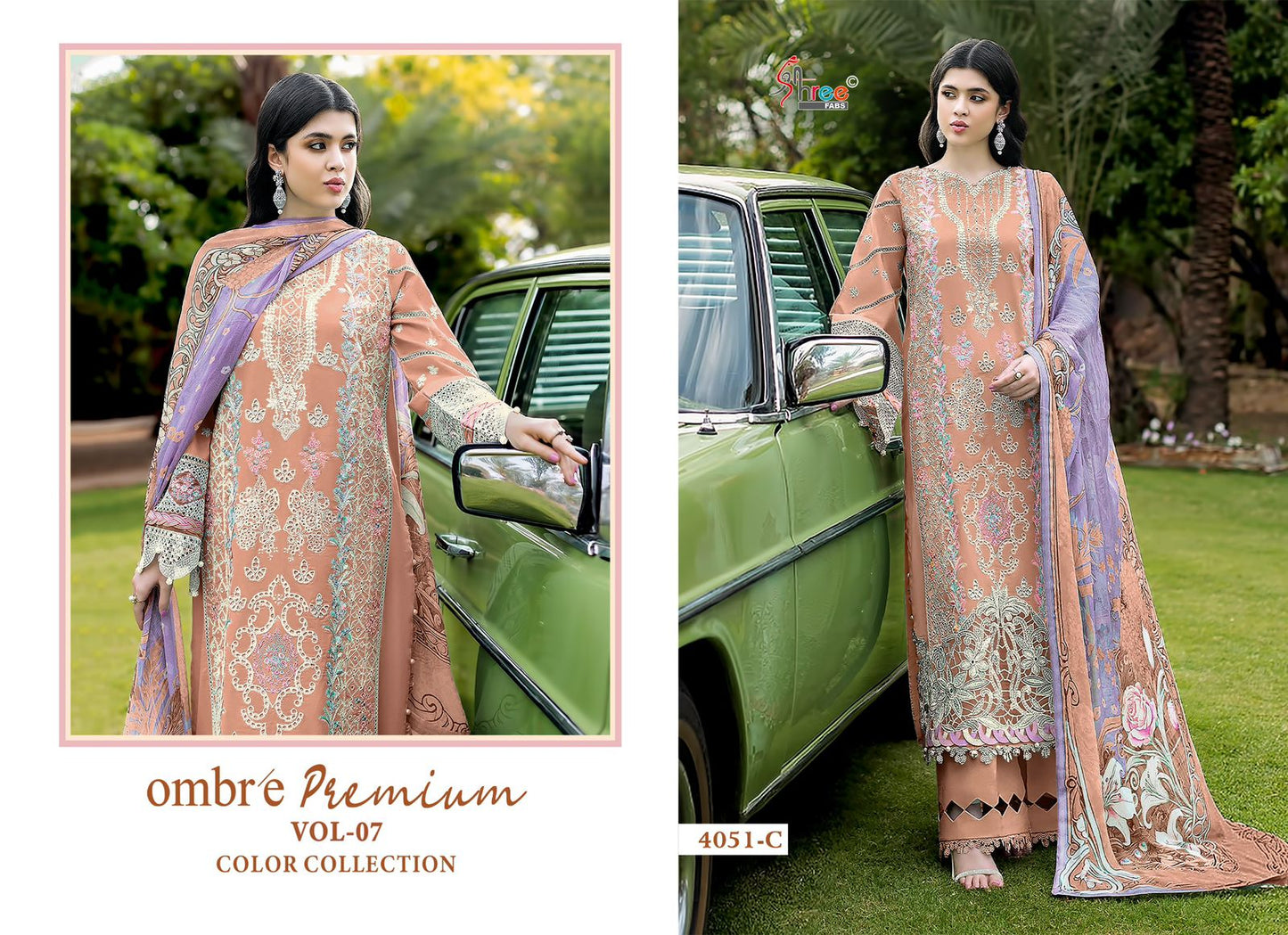 Pakistani Suit with Dupatta - Peach