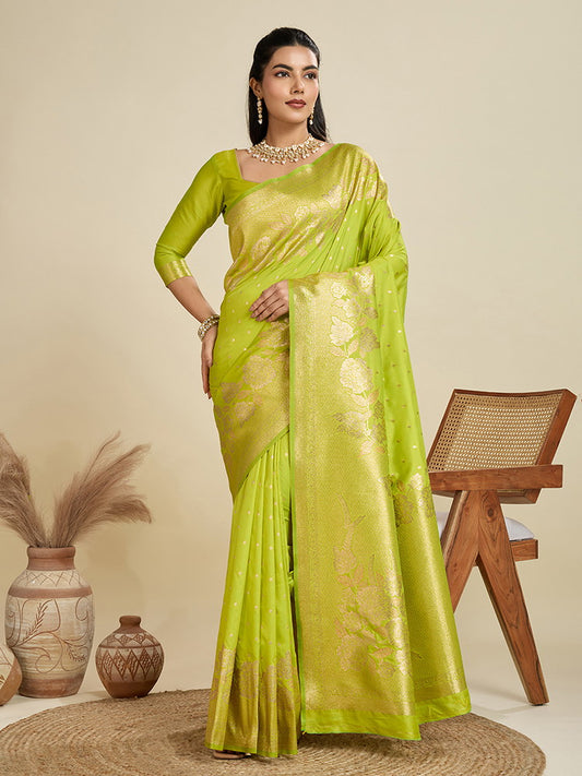 Kanjivaram Silk Designer Saree – HP Green