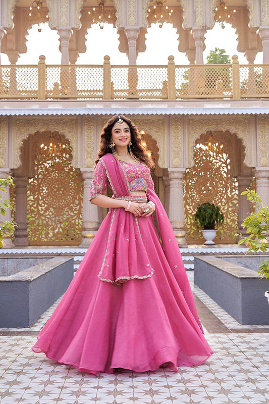 Bridal Special Lehenga Choli Set - Pink