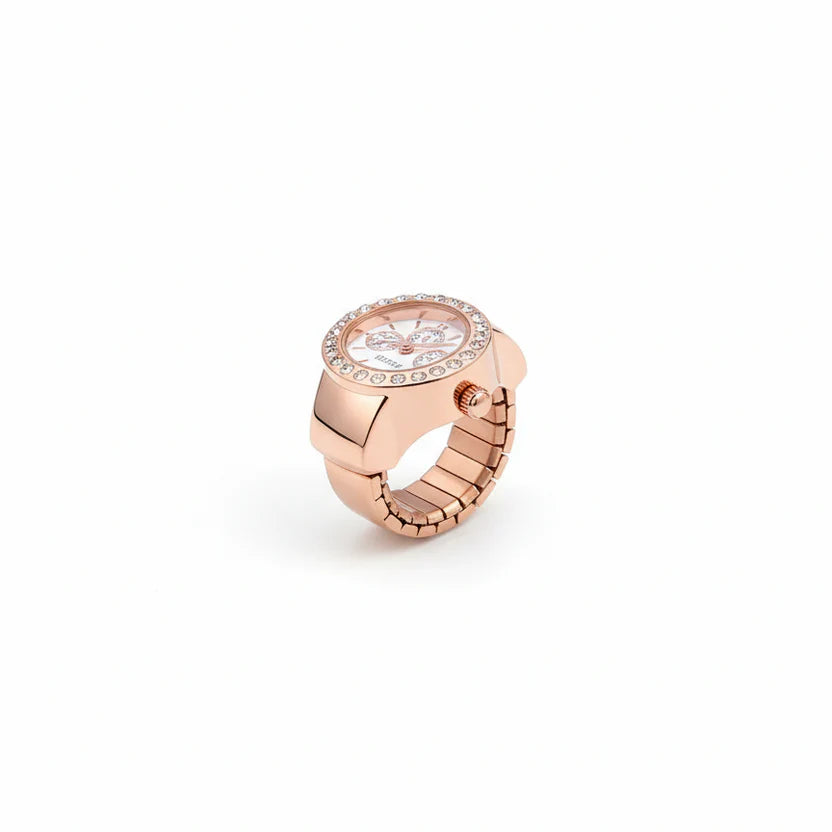 Rose Luxe Adjustable Ring Watch