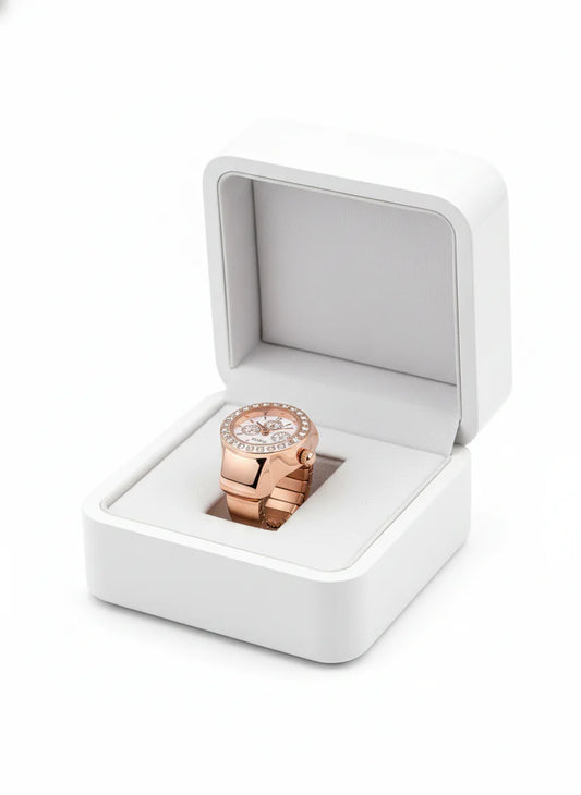 Rose Luxe Adjustable Ring Watch